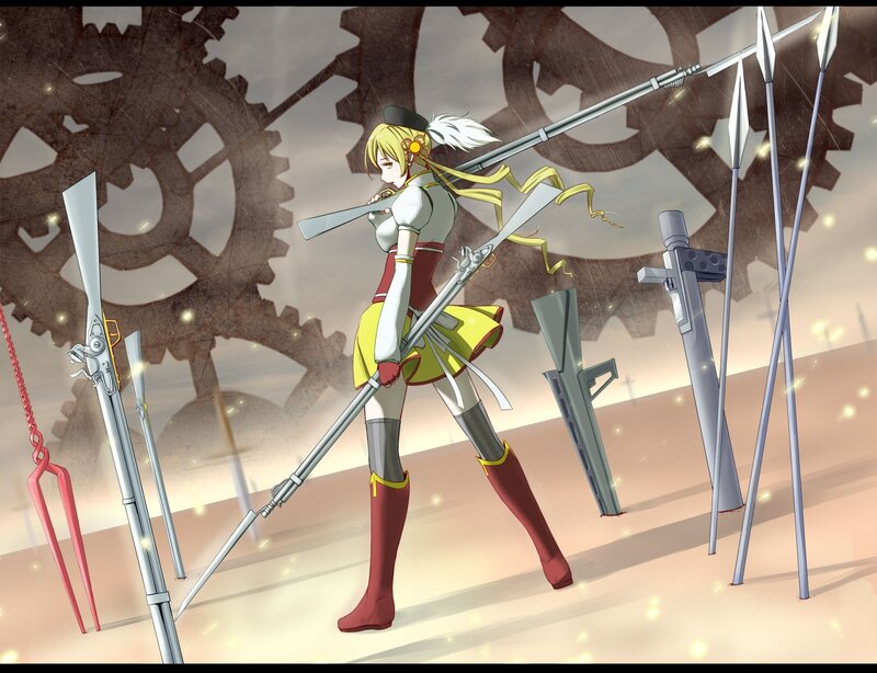 anime girl with weapons