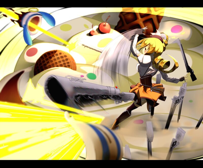anime girl with weapons