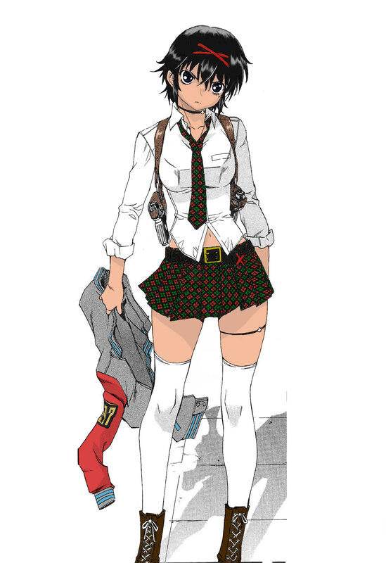 anime girl with weapons