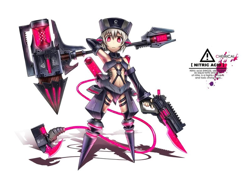 Anime girl with weapons