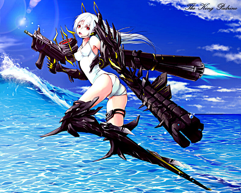 Anime Girl with Weapons — Blue, Action