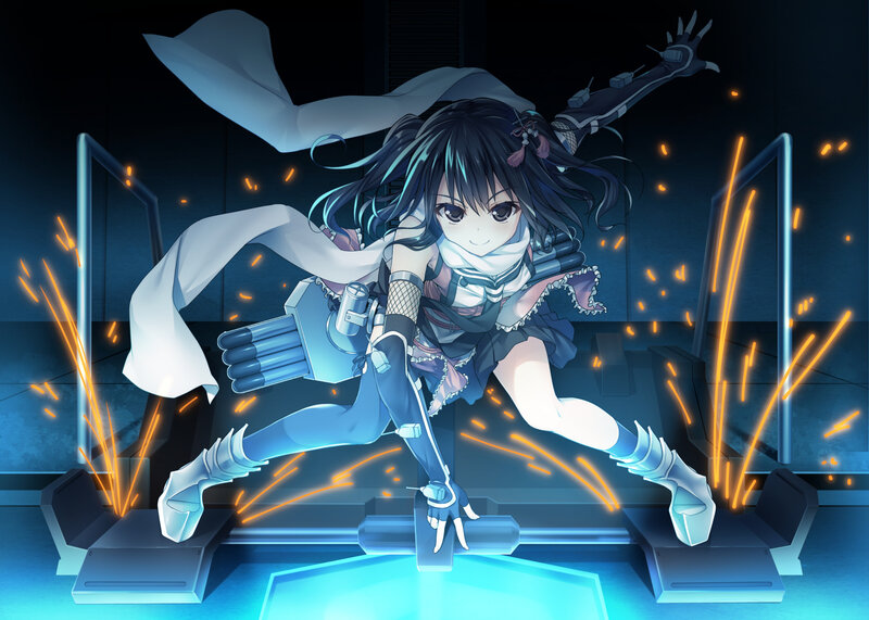 Anime Girl with Weapons — Blue, Dynamic