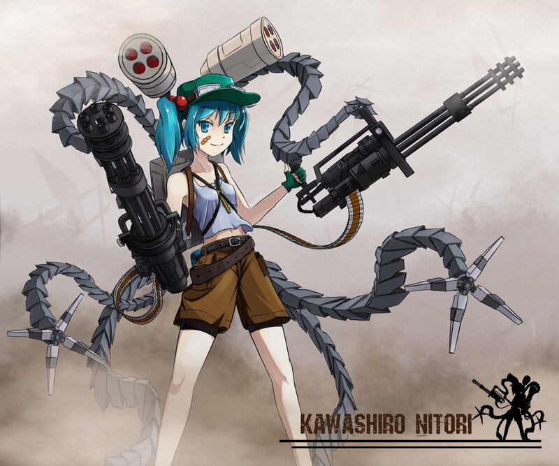 Anime Girl with Weapons — Brown, Confident