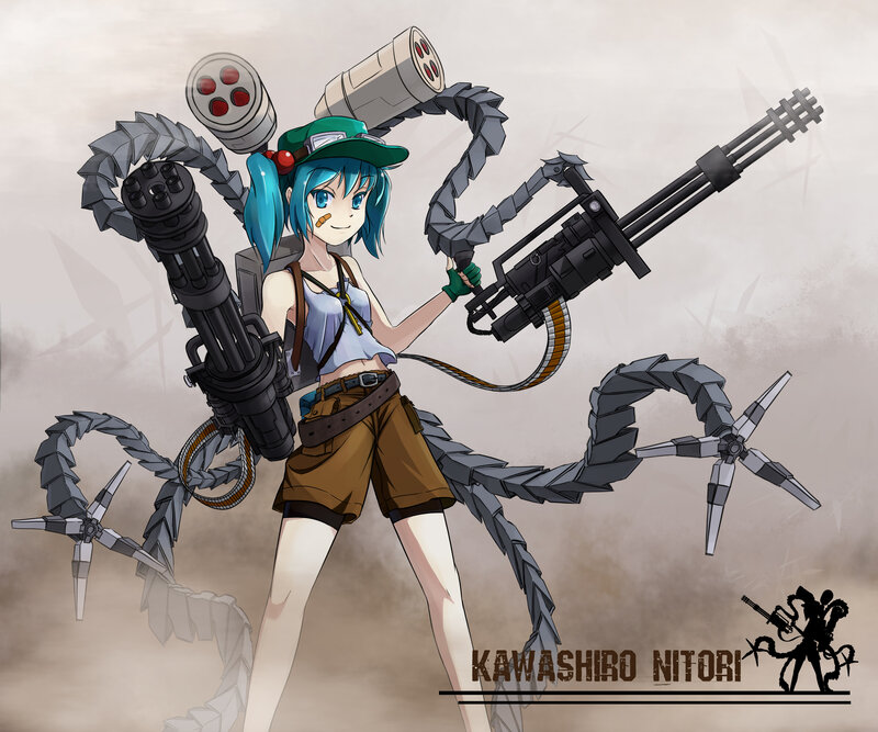 Anime Girl with Weapons — Brown, Dramatic