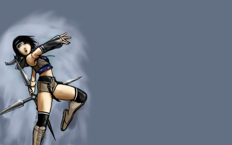 Anime Girl with Weapons — Gray, Dynamic