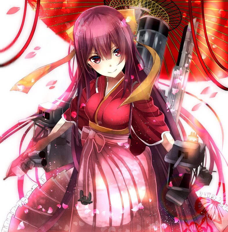 Anime Girl with Weapons — Red, Dramatic, Spring