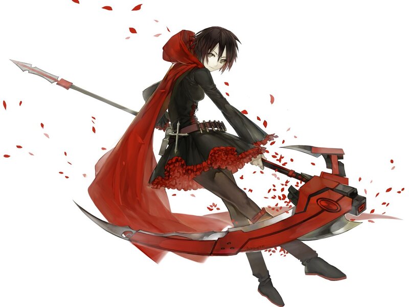 Anime Girl with Weapons — Red, Dynamic