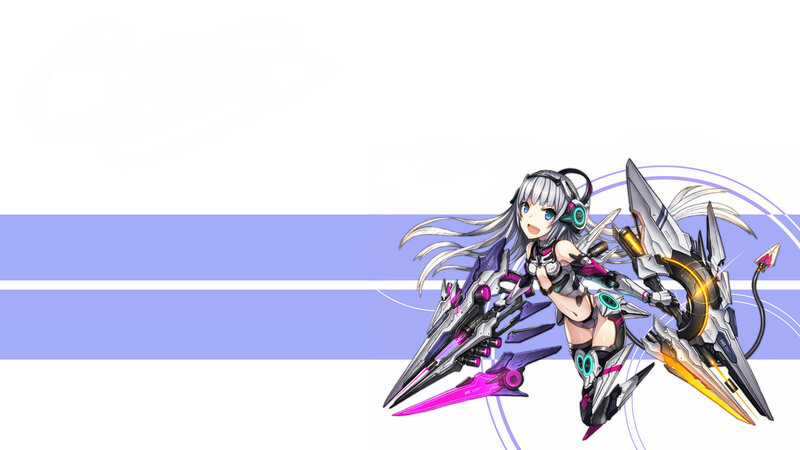 Anime Girl with Weapons — White, Dynamic
