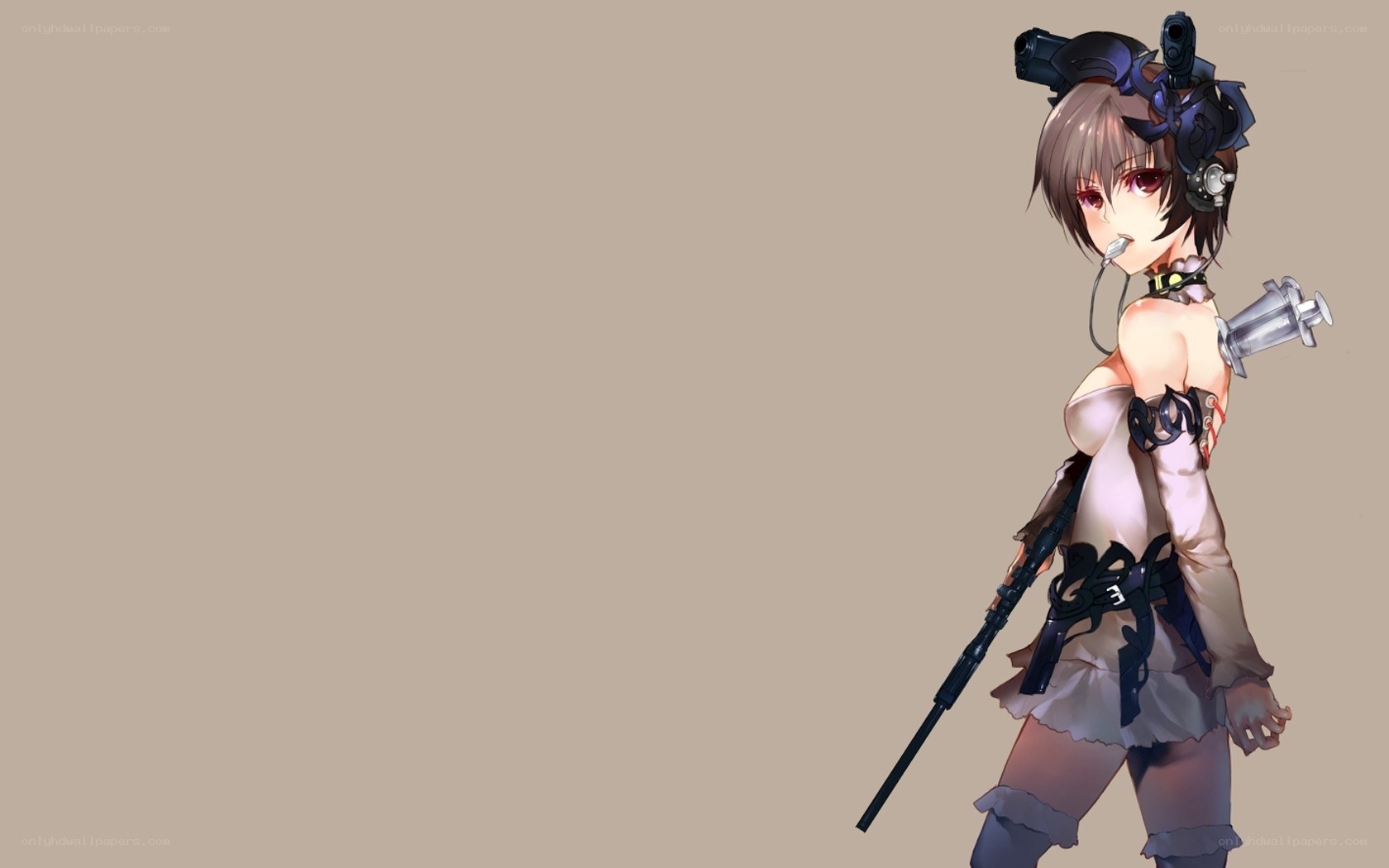 anime girl with weapons
