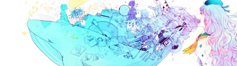 Anime Girl with Whale — Blue