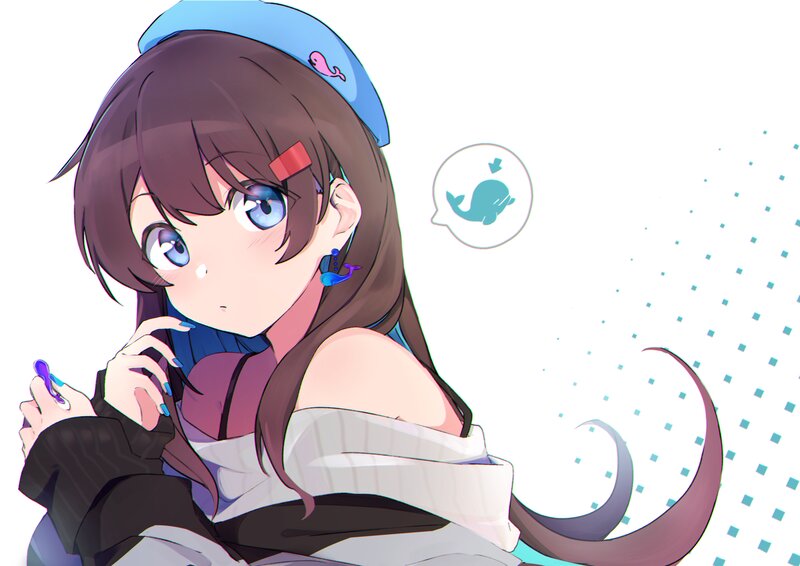 Anime Girl with Whale Hat
