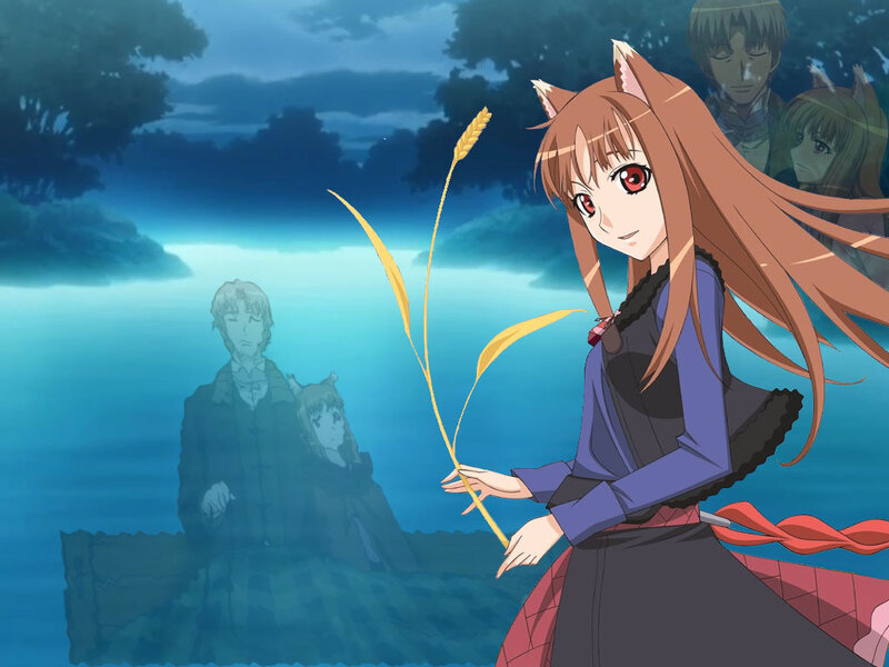 Anime girl with wheat stalk
