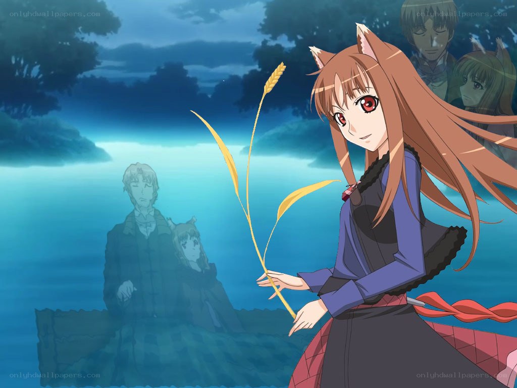 Anime girl with wheat stalk