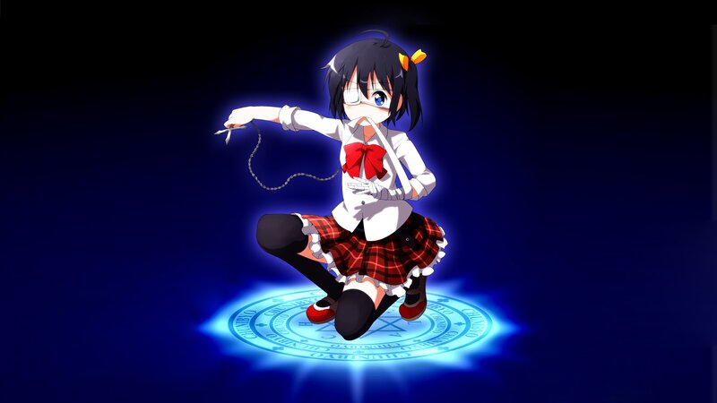 Anime Girl with Whip — Blue, Dramatic, Night