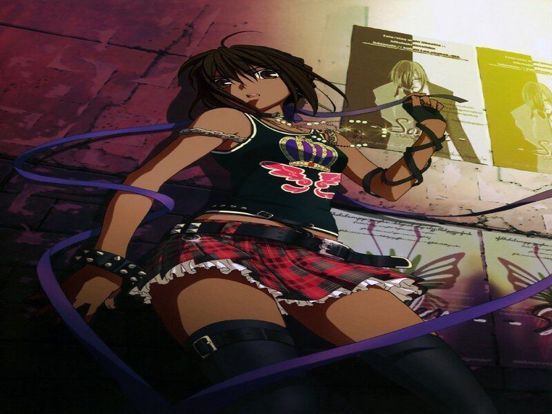 Anime Girl with Whip — Purple, Dramatic