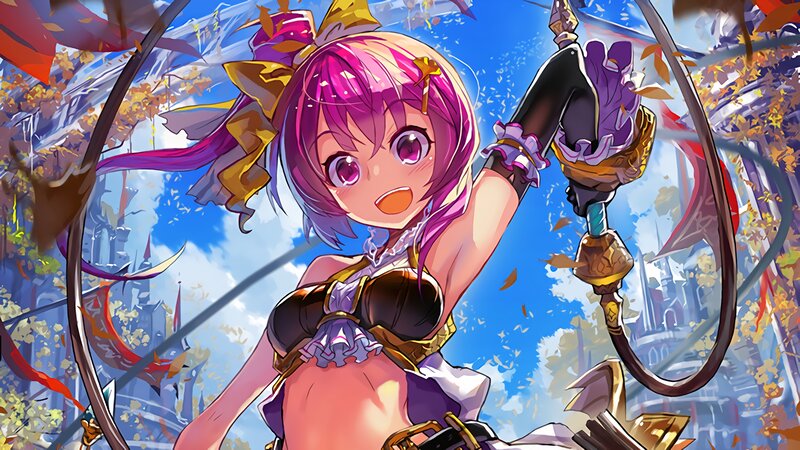 Anime Girl with Whip — Purple, Energetic