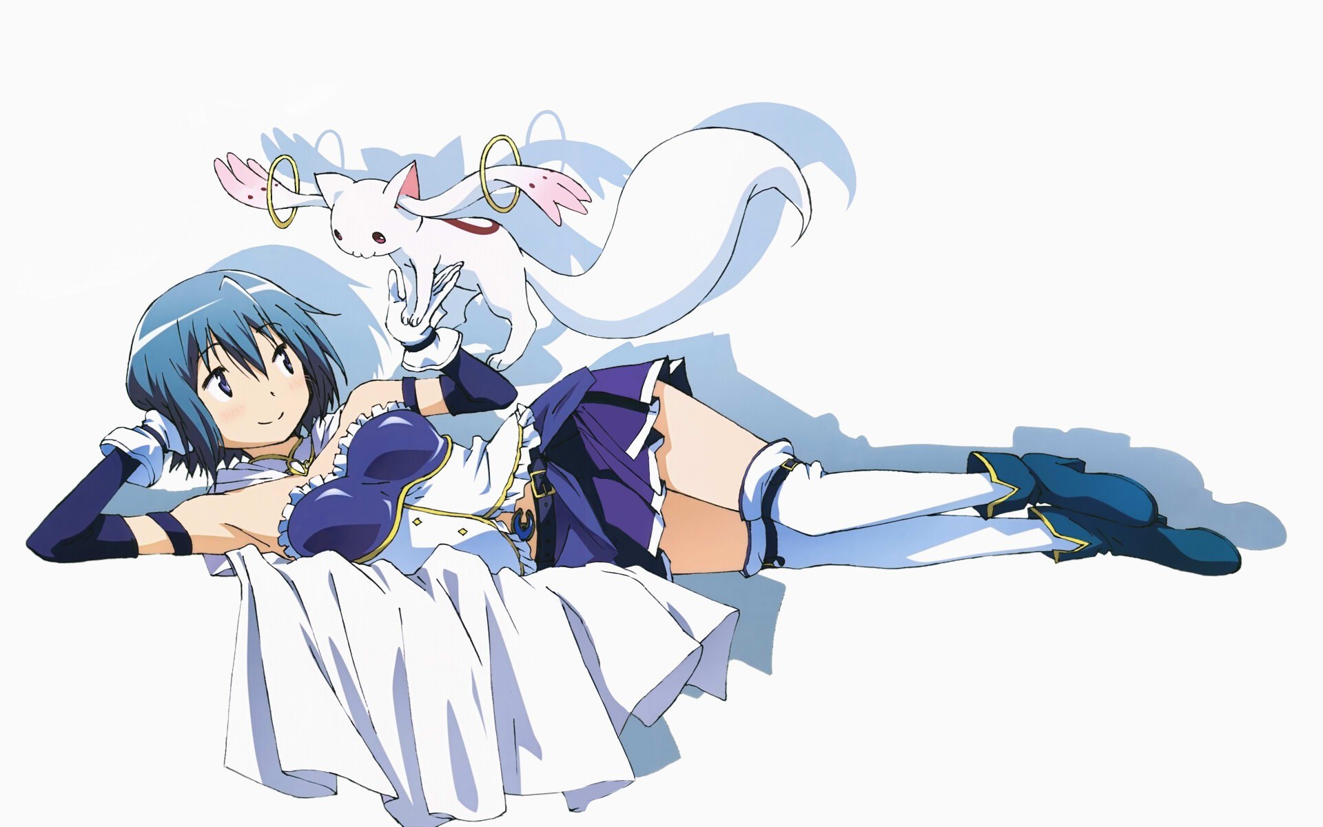 anime girl with white creature