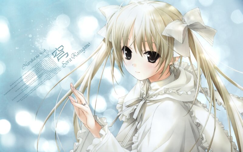 Anime girl with white dress