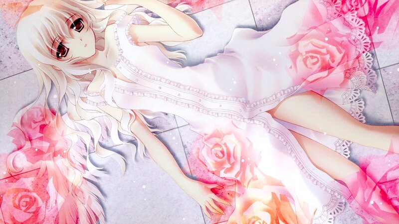 anime girl with white dress