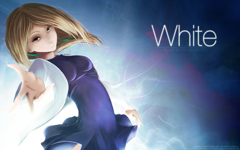 Anime girl with white energy