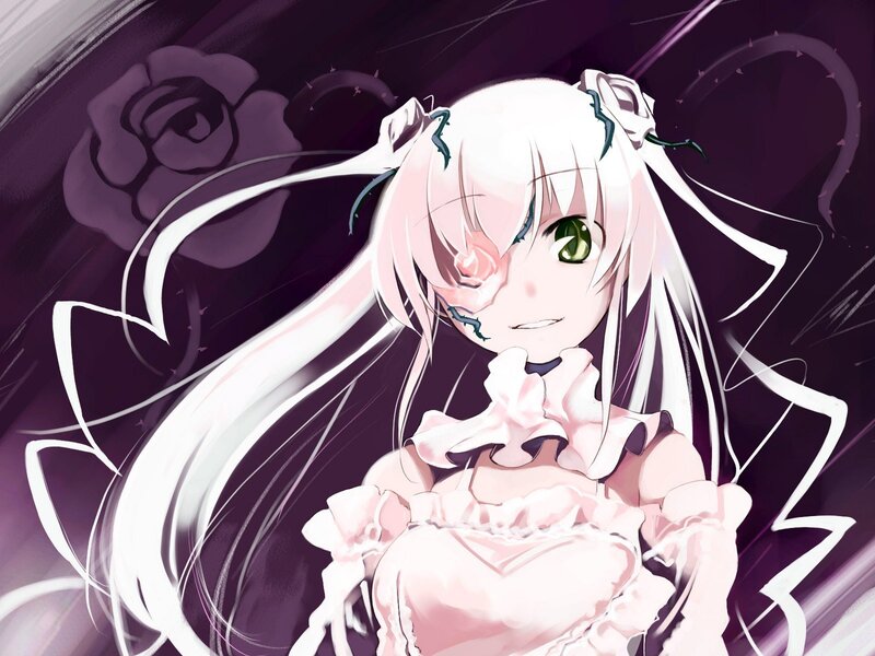 anime girl with white hair