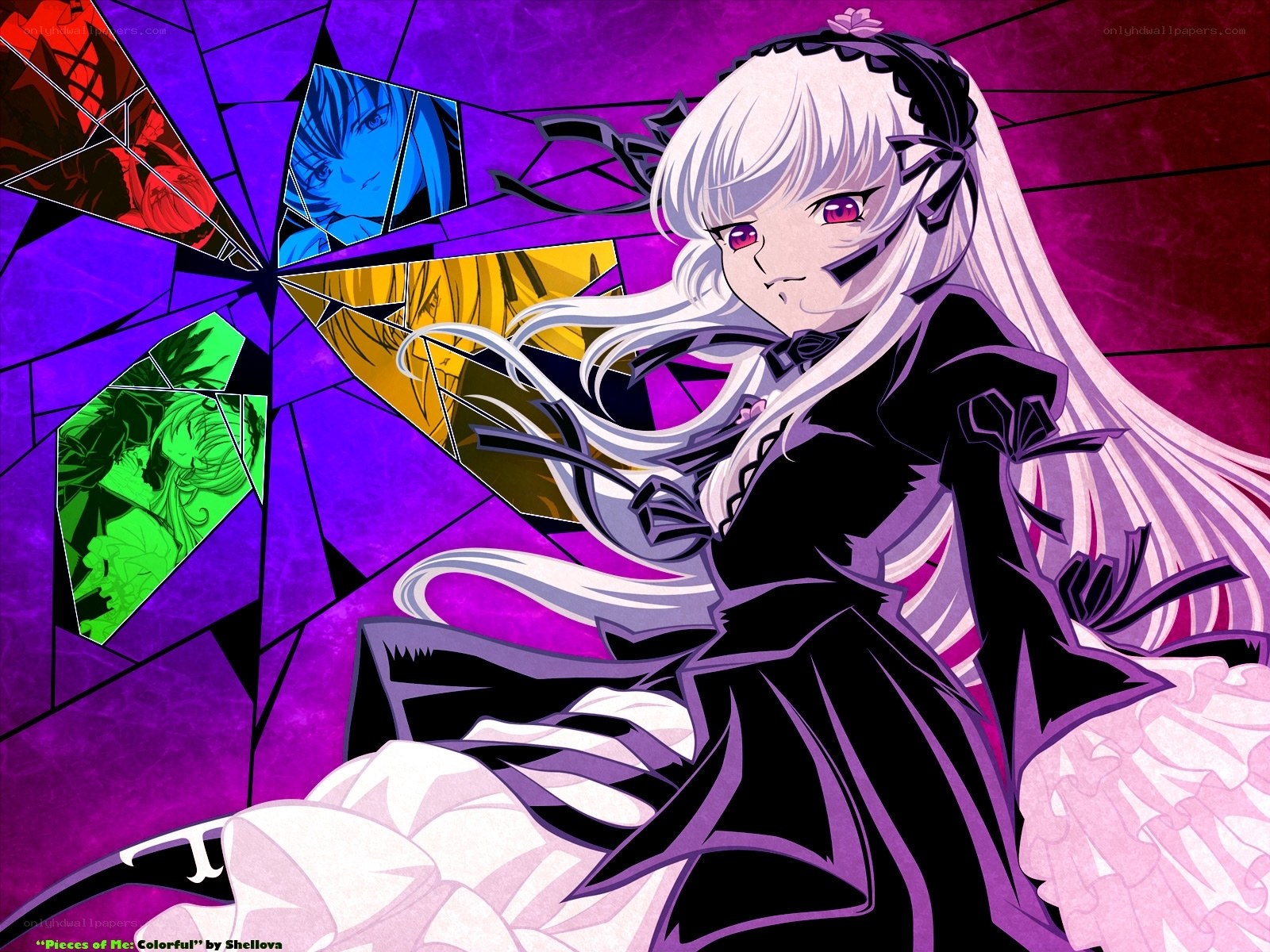 Anime girl with white hair