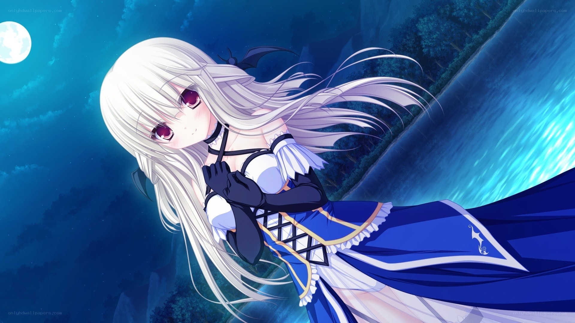 anime girl with white hair