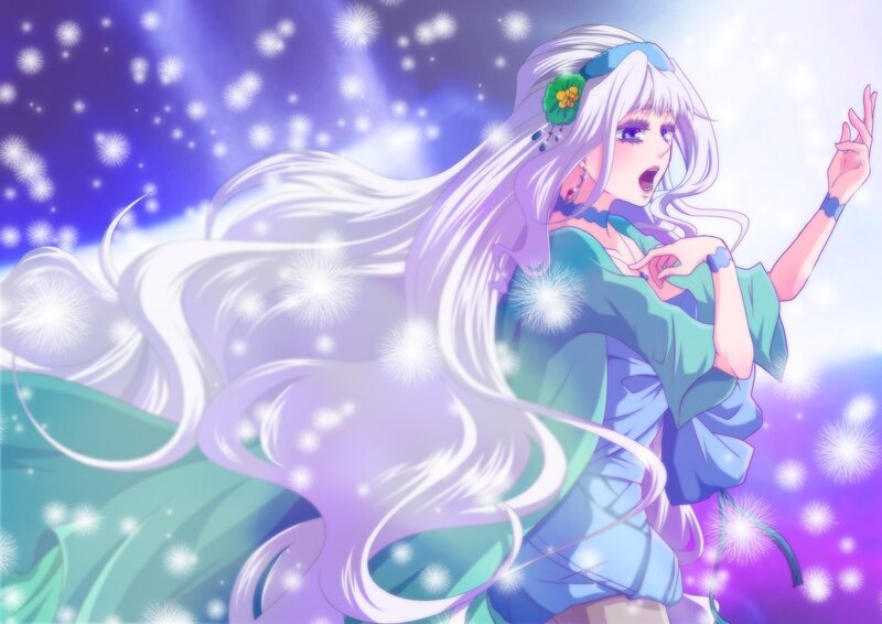 anime girl with white hair
