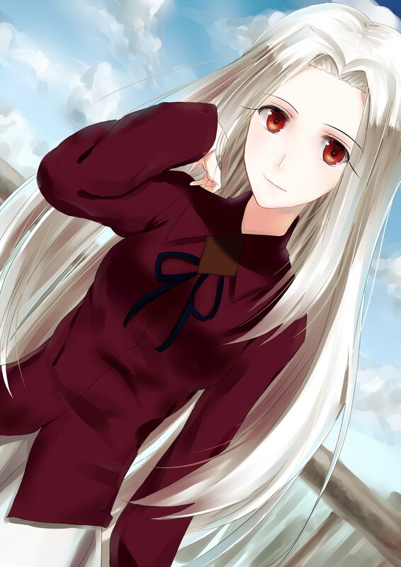 anime girl with white hair