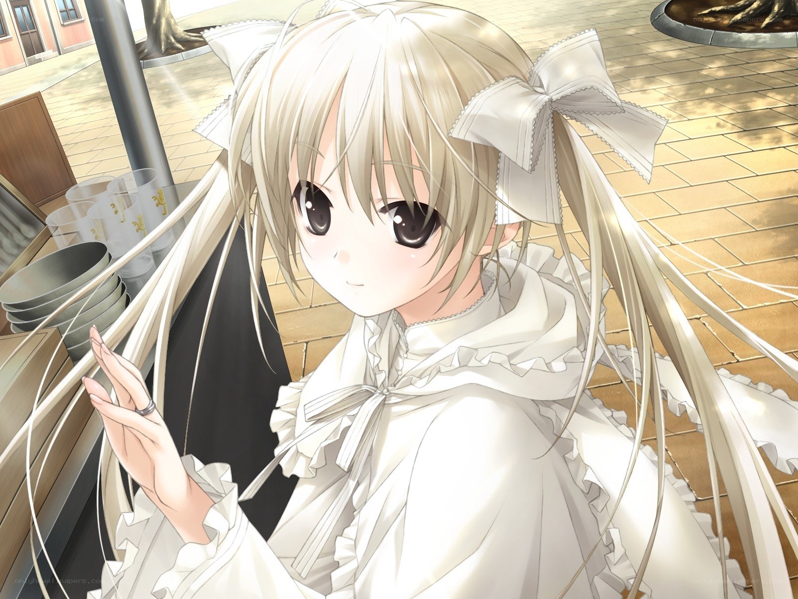 anime girl with white hair