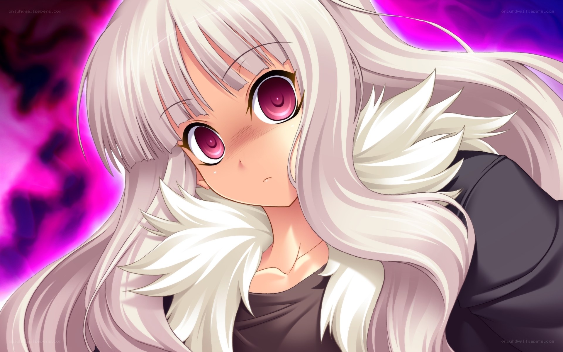 anime girl with white hair