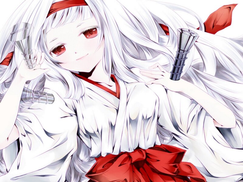 anime girl with white hair