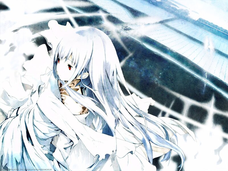 anime girl with white hair