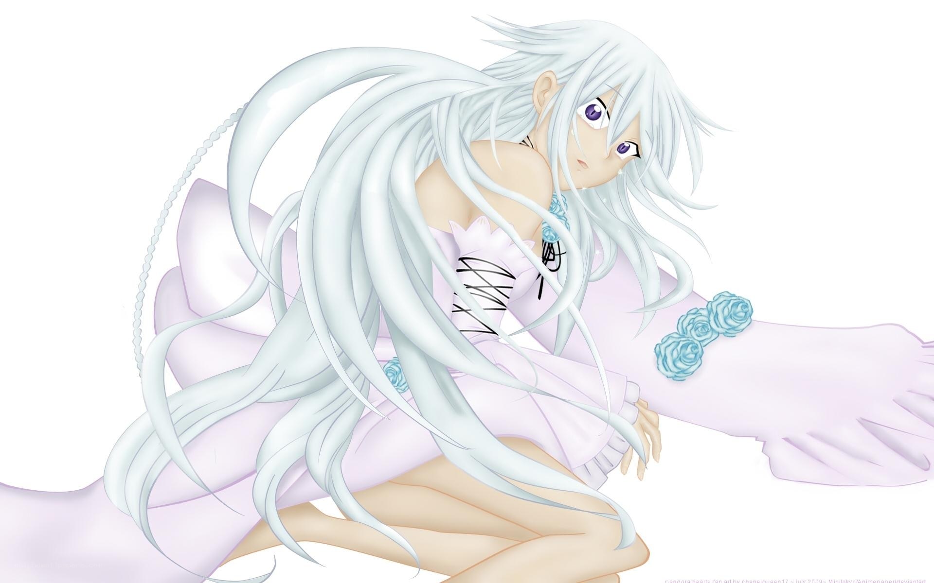 anime girl with white hair