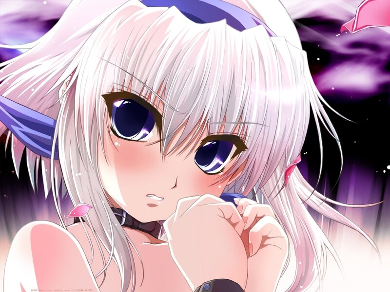 anime girl with white hair