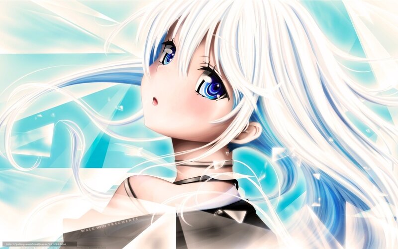 anime girl with white hair