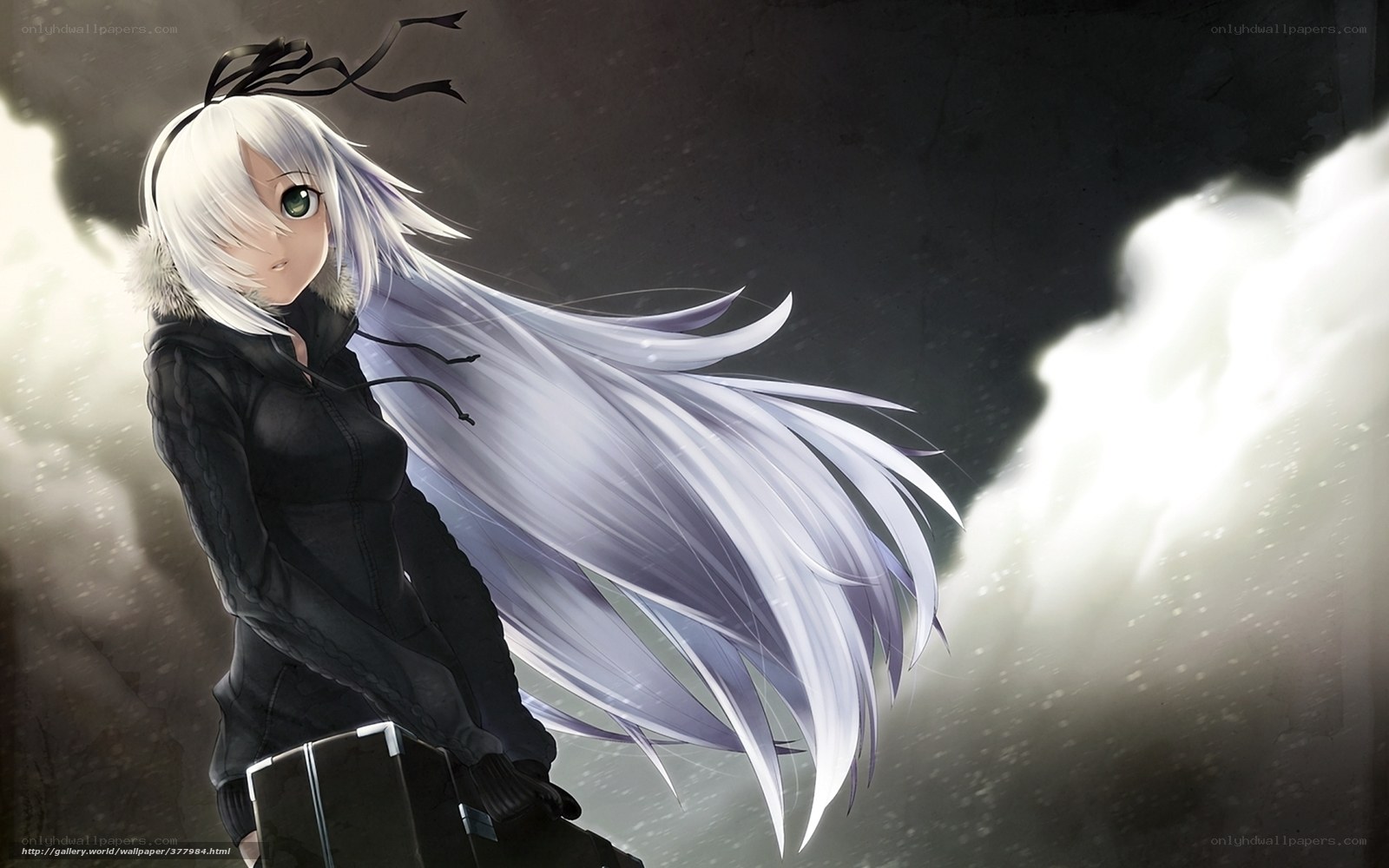 anime girl with white hair