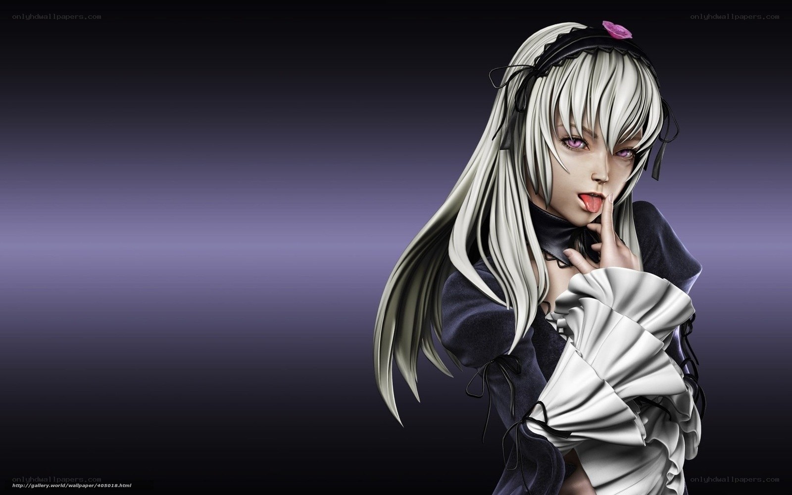 anime girl with white hair
