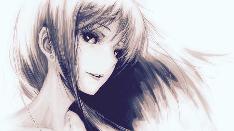 anime girl with white hair