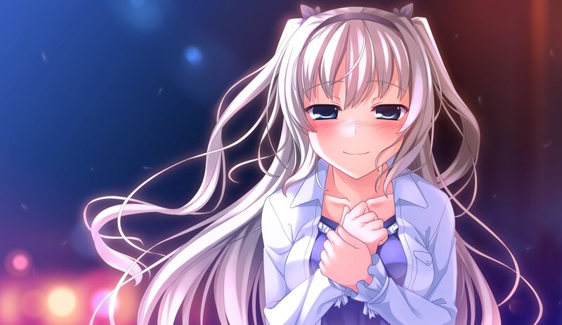 anime girl with white hair
