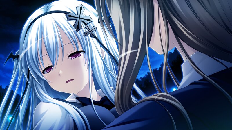anime girl with white hair