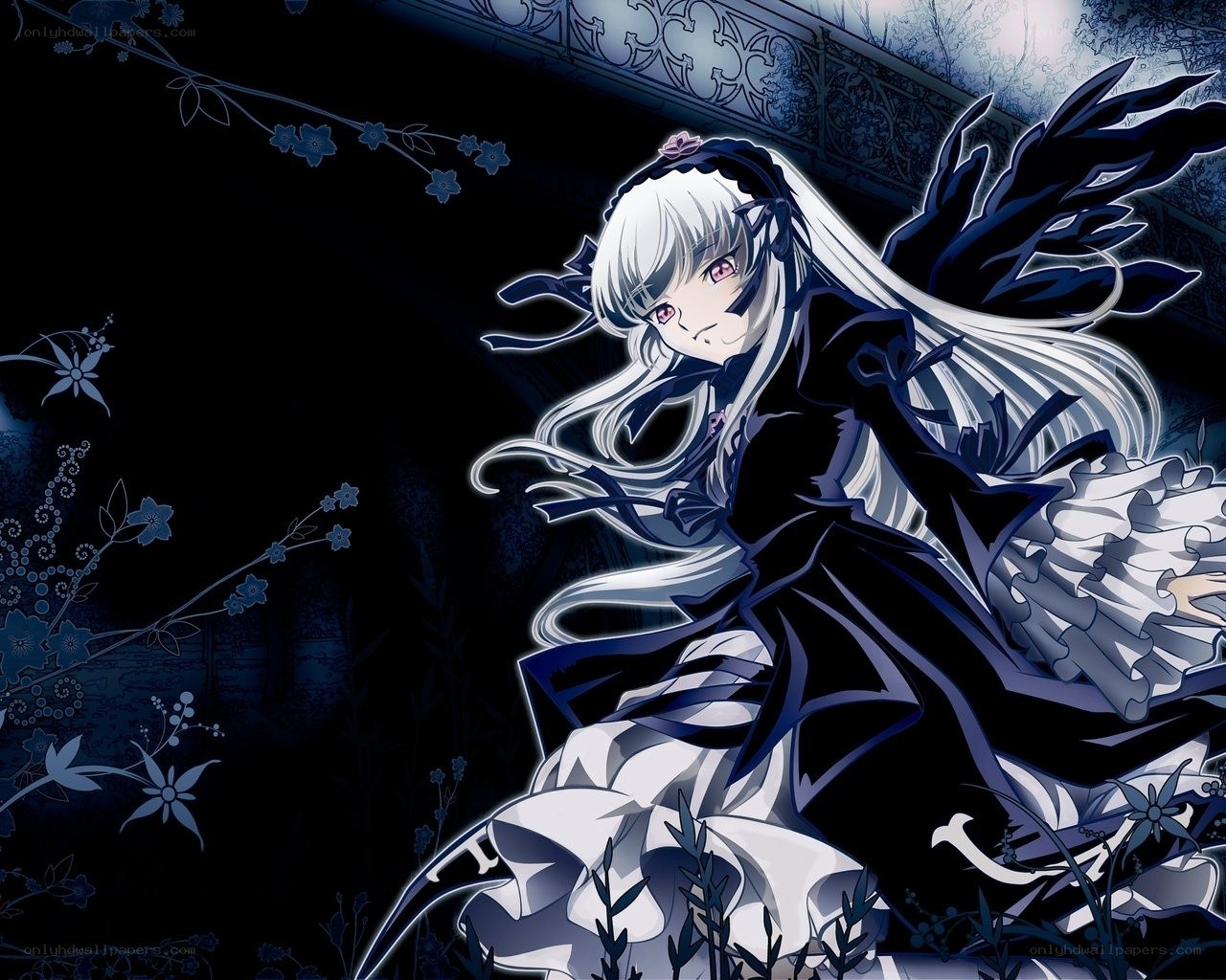 anime girl with white hair