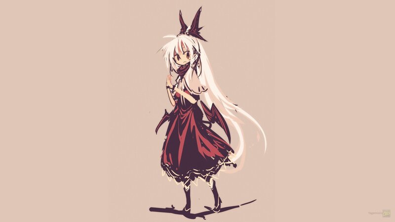 Anime Girl with White Hair — Beige, Calm