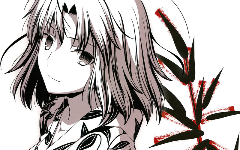 Anime Girl with White Hair — Black, Calm, Manga