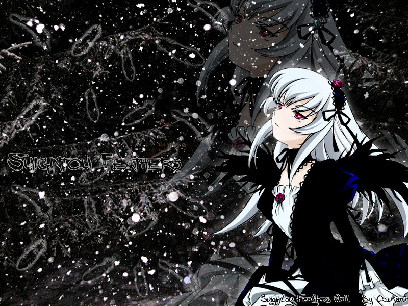 Anime Girl with White Hair — Black, Dark, Night