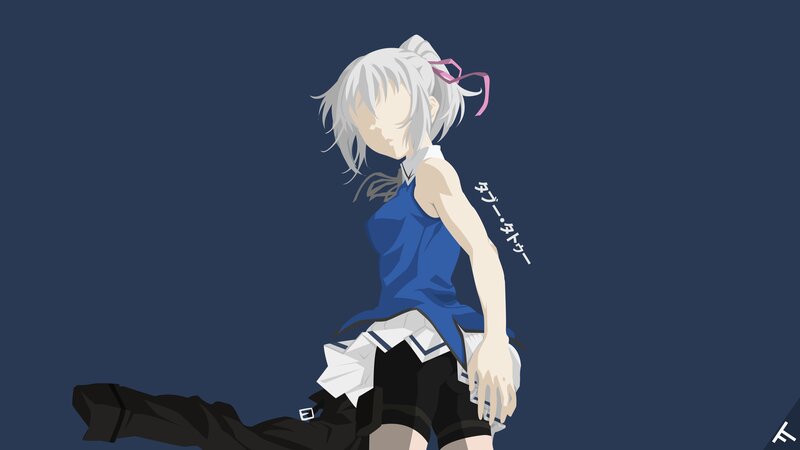 Anime Girl with White Hair — Blue, Calm, Blue Top