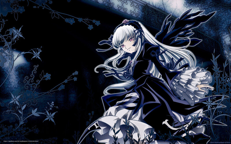 Anime Girl with White Hair — Blue, Dramatic, Night, Flowers
