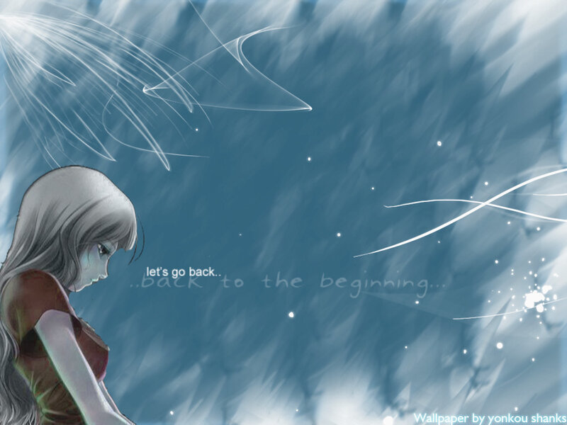 Anime Girl with White Hair — Blue, Melancholic, Night