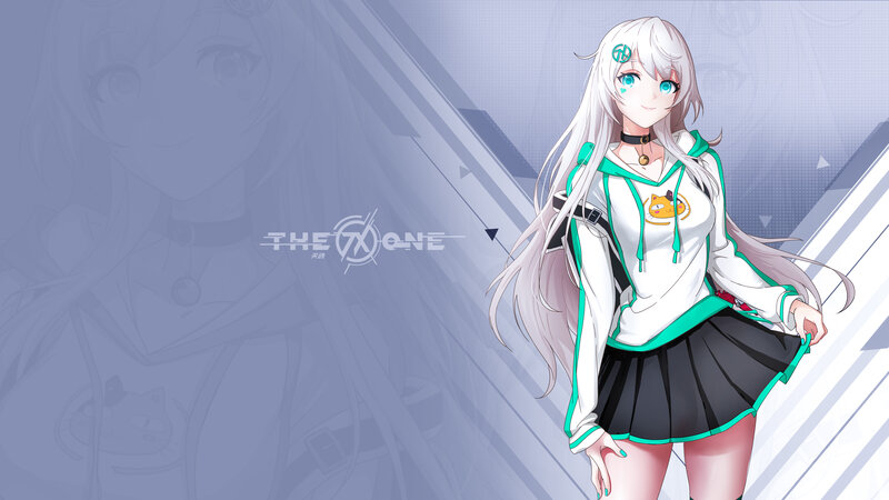 Anime Girl with White Hair — Calm, Digital Art, Sweatshirt