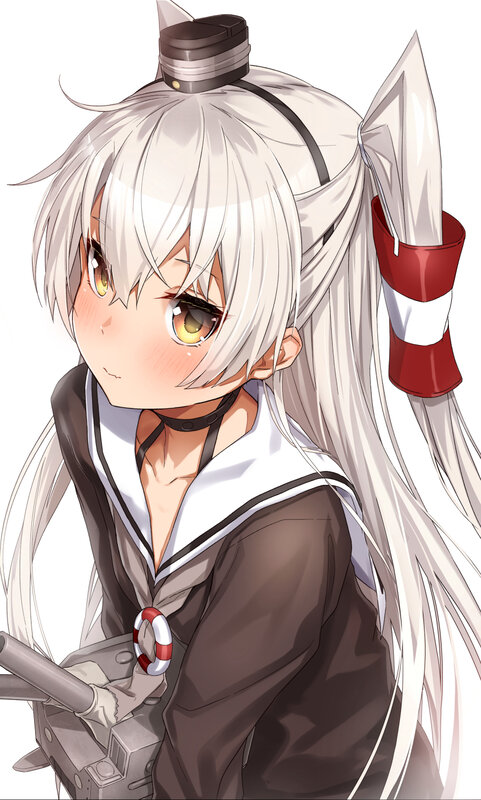 Anime Girl with White Hair — Calm, Sailor Uniform